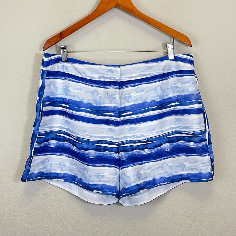 Tommy Bahama Satin Silk Striped Shirts Blue‎ White Size 14